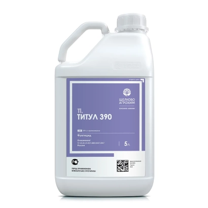 Bottle of fungicide Titol 390
