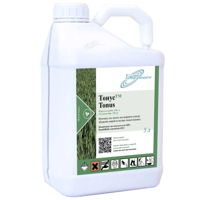 Белая канистра с этикеткой Tonus для фунгицидов - Тонус