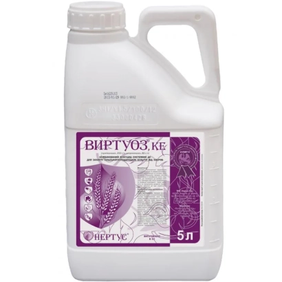 Белая канистра с этикеткой Виртуоз для фунгицида
