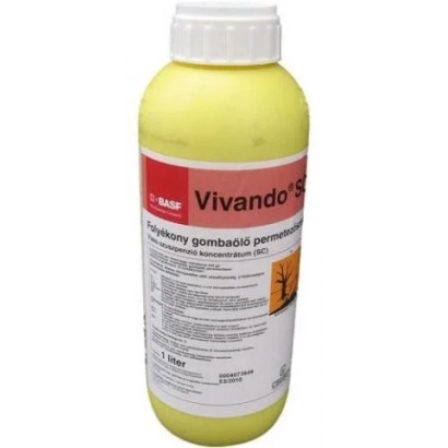 Желтая бутылка с этикеткой Vivando для фунгицида - Вивандо