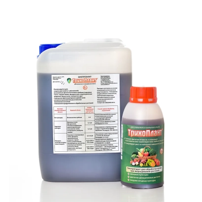 Канистра и бутылка с биологическим средством ТрихоПлант - Засиб биологичний захисту рослин «ТрихоПлант»