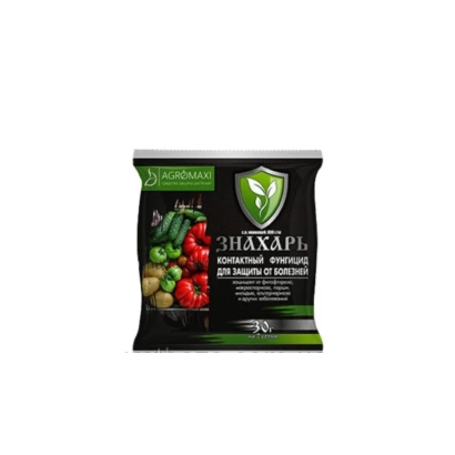 Упаковка фунгіциду ЗНАХАР з зображенням томатів та зелені - ЗНАХАР, КЕ
