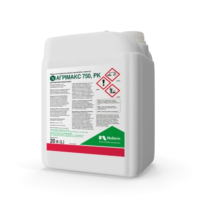 White container with label AGRI-MAX 750