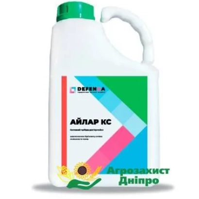 Бутылка гербицида АЙЛАР КС с цветной этикеткой