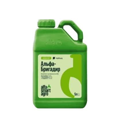 Зелёная канистра с этикеткой Альфа-Бригадир