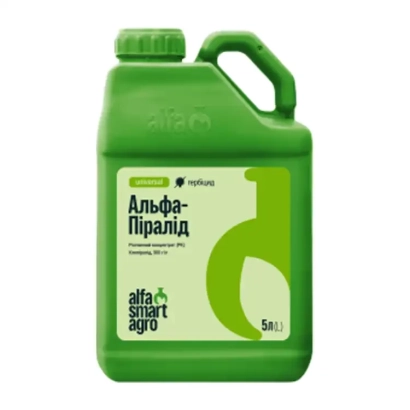 Green jug with label ALPHA-PYRALID