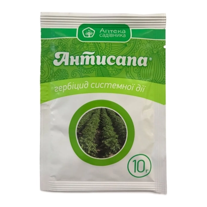 Пакет гербіциду Антисапа з зображенням обробленого поля