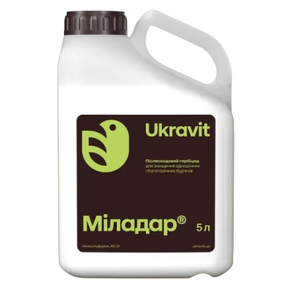 Бутелька з гербіцидом Міладар 5л від Ukravit - АП-Нікосульфурон