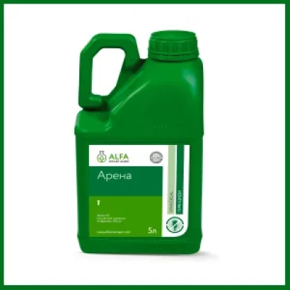 Зелена канистра з етикеткою «Арена» від виробника Alfa - Арена, к.с., (Етофемезат, 500 г/л)