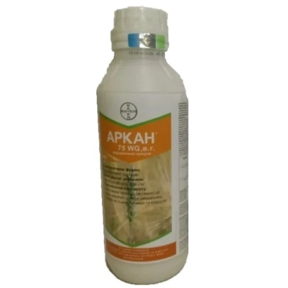 Bottle of herbicide Arcan 75 WG