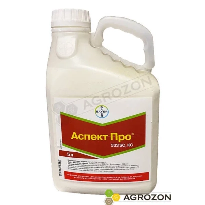 Bottle of herbicide Aspect Pro 533 SC