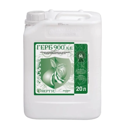 Біла канистра з етикеткою ГЕРБ 900 від виробника ЕНЕРГІЯ