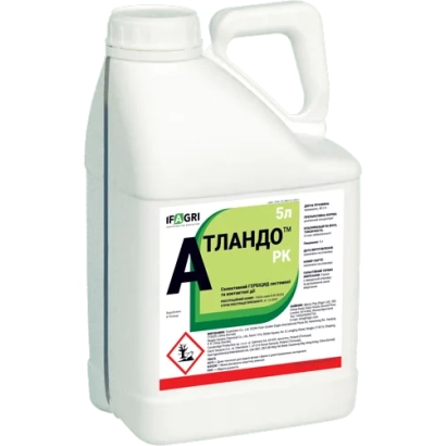 Белая канистра с этикеткой Атландо