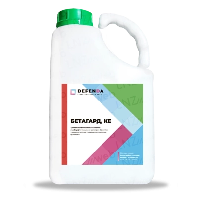 Белая канистра с этикеткой БЕТАГАРД, КЕ