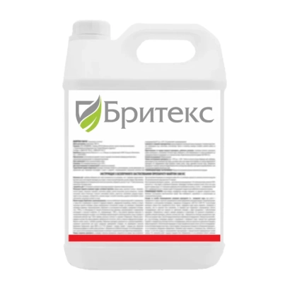 White jug with label «Britex» and red stripe at bottom. - Britex 40, RK