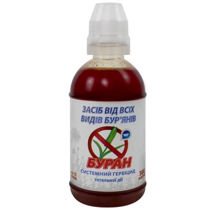 Bottle of herbicide Buran