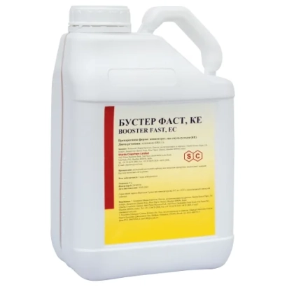 White jug with label BOOSTER FAST, CE