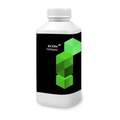 Бутылка с гербицидом Буззин WG на черном фоне - Буззин, ВГ