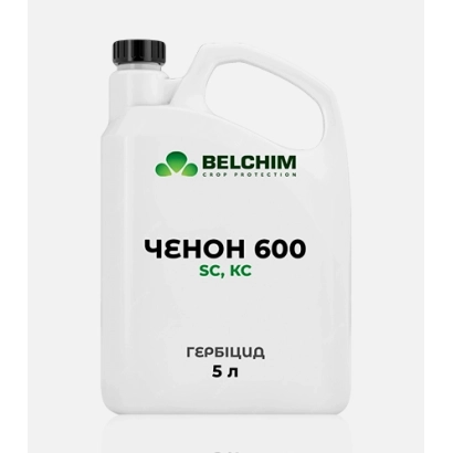 Белая канистра с надписью Ченон 600 SC и гербицид 5 л