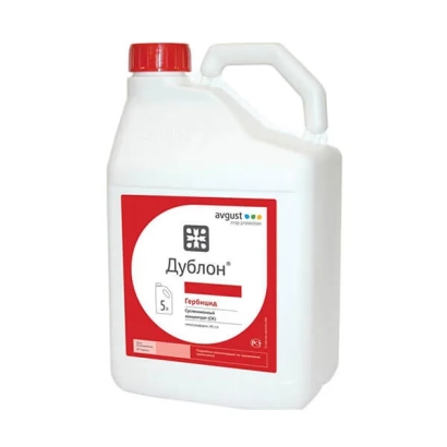 Белая канистра с красной крышкой и этикеткой Дублон - Дублон, КС