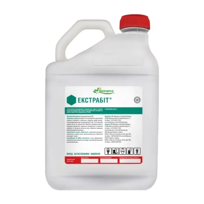 Белая канистра с красной крышкой и этикеткой ЕКСТРАБИТ