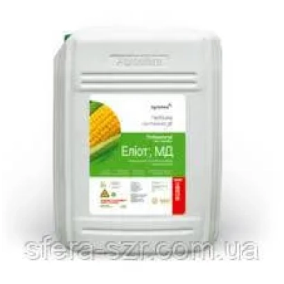 Белая канистра с этикеткой Елиот, МД, гербицид