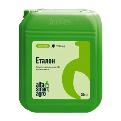 Green canister with label «Etalon» from Alfa Smart Agro