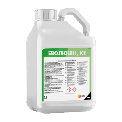 White jug with label Evolution KE