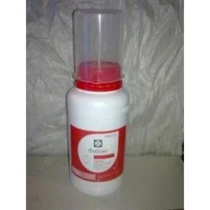 Бутылка с гербицидом Fabian v.d.g. в красной упаковке - Фабиан в.д.г.