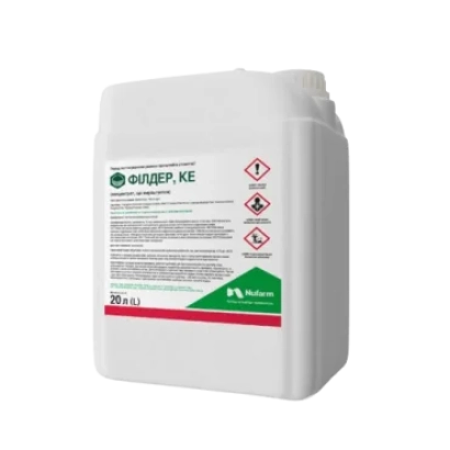 Белая канистра с этикеткой Филдер, КЕ