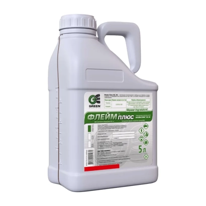 Белая канистра с этикеткой ФЛЕЙМ ПЛЮС - ФЛЕЙМ ПЛЮС SK, КС