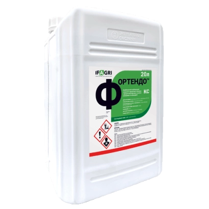 Белая канистра с этикеткой Фортендо Р