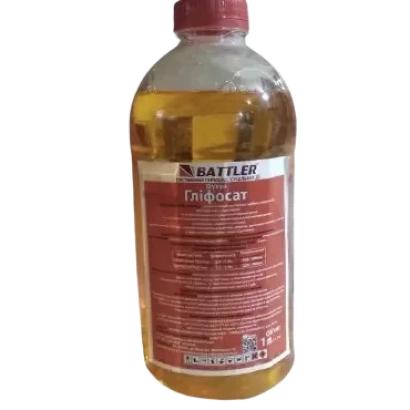 Бутылка з рідиною та етикеткою Battler Гліфосат - Фухуа Гліфосат 757