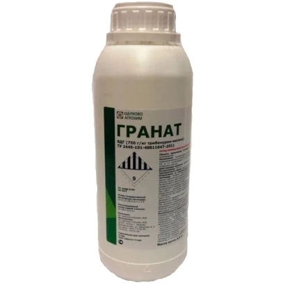 Bottle of herbicide GRANAT