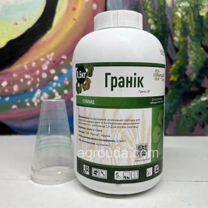 Бутылка гербицида Гранік з етикеткою українською мовою - Гранік, ВГ (трибенурон-метил, 750 г/кг)