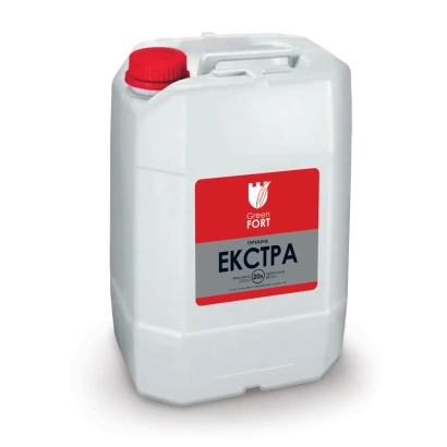 Белая канистра с красной крышкой и этикеткой Гринфорт Екстра