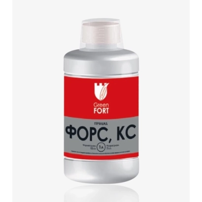 Бутелька гербіциду Грінфорт Форс, КС з червоною етикеткою