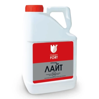 Белая канистра с красной крышкой и этикеткой Grinfort Light - Grinfort Light, РК (imazamox, 33 g/l + imazapir, 15 g/l)