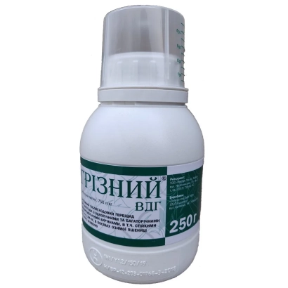 Бутылка гербициду Грізний в.д.г. 250г - Ґрізний в.д.г., (Трибенурон-метил 750 г/кг)