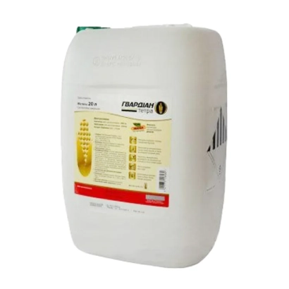 Белая канистра с этикеткой Гвардиан Тетра