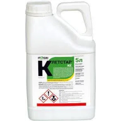White jug with label Clustar 5L