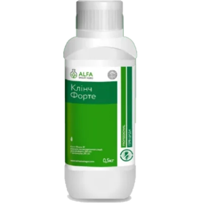 Бутылка гербицида Клинч Форте с зелёной этикеткой