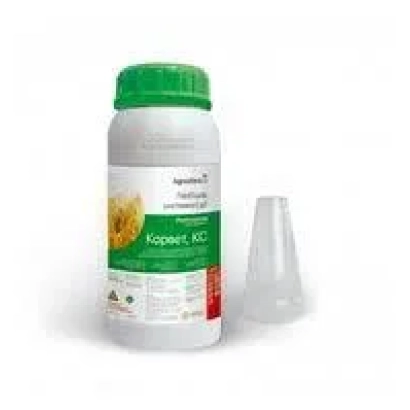 Bottle of herbicide Corvet with green cap and label