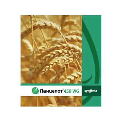 Упаковка гербицида Ланцелот 450 WG на фоне пшеницы - Ланцелот 450 WG в.д.г.