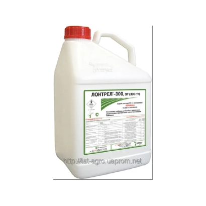 Бутылка гербицида Лонтрел А300 с этикеткой