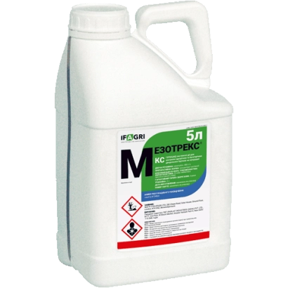 Белая канистра с этикеткой Мезотрекс 5л - Мезотрекс, КС мезотрион, 480 г