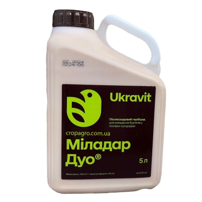 Бутелка з гербіцидом Міладар Дуо від бренду Ukravit