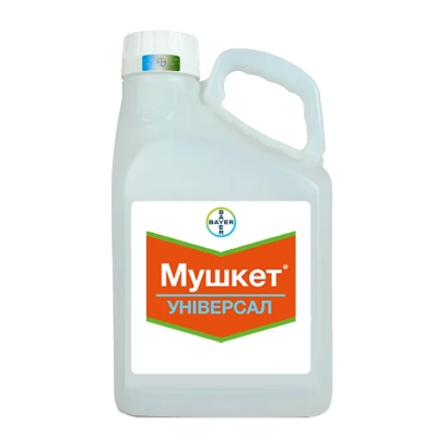 Бутылка гербицида Мушкет Универсал с этикеткой