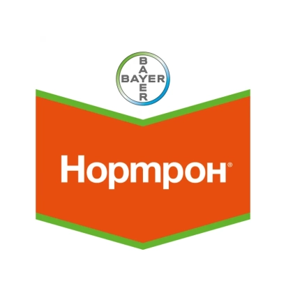 Логотип Bayer с названием продукта Нортрон на оранжевом фоне - Нортрон 500SС