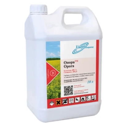 White jug with label Opora against field background - OPORA, KE